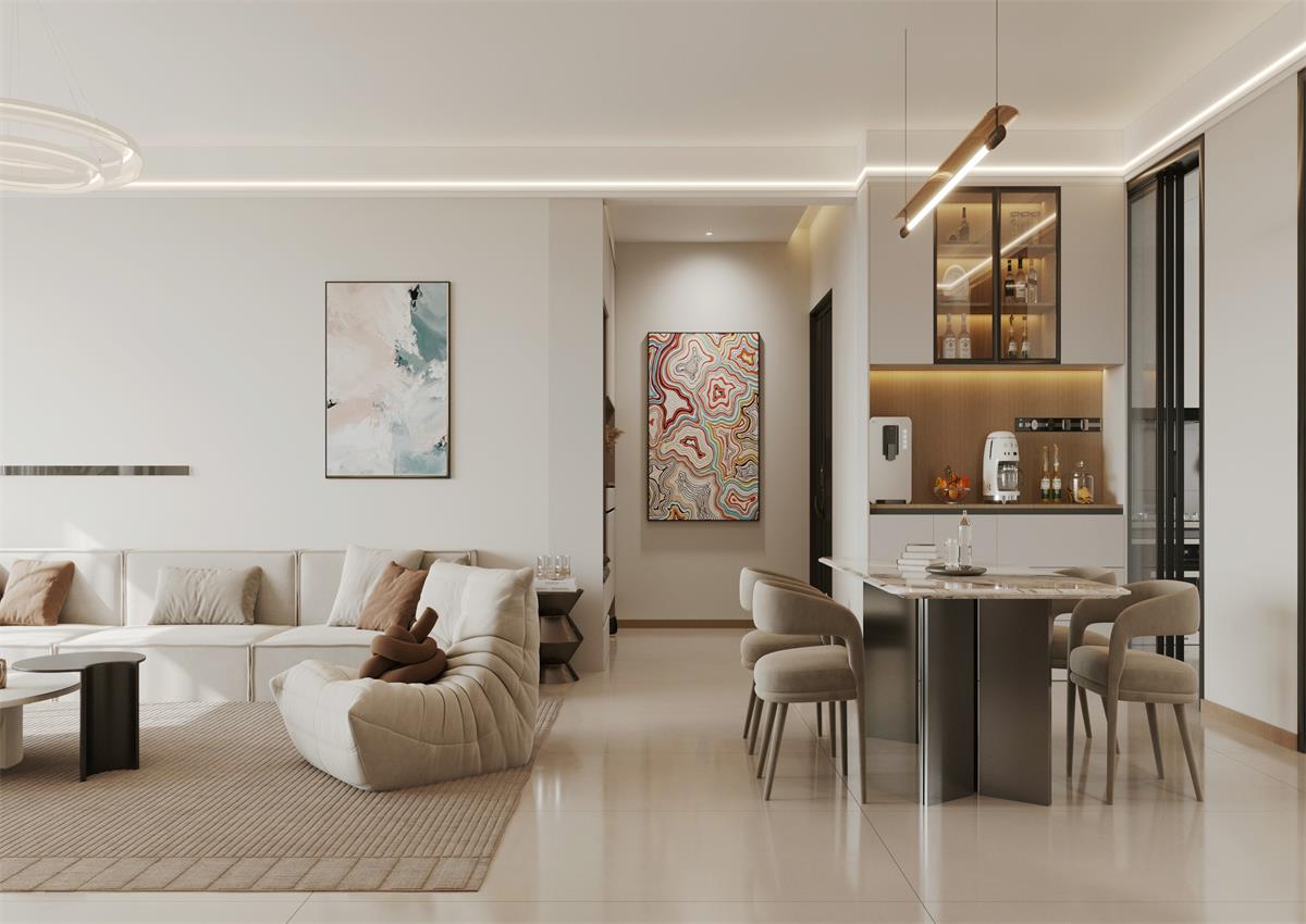 玉庭華府142㎡ | 給喧囂世界按下暫停鍵，現(xiàn)代簡(jiǎn)約風(fēng)的松弛感誰能拒絕！